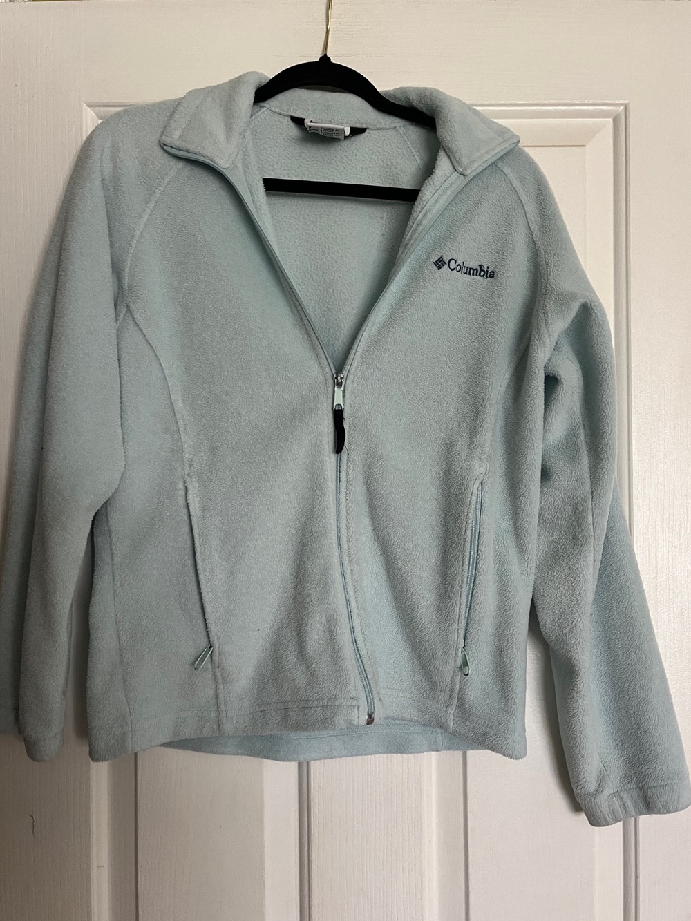 Columbia Pale Blue Full-Zip Fleece Jacket size small